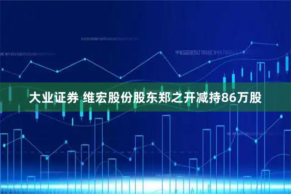 大业证券 维宏股份股东郑之开减持86万股