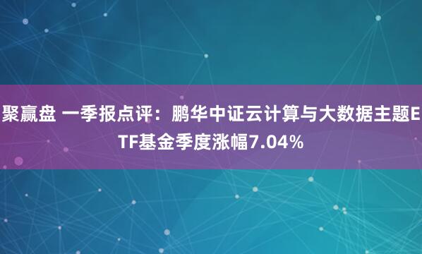 聚赢盘 一季报点评：鹏华中证云计算与大数据主题ETF基金季度涨幅7.04%