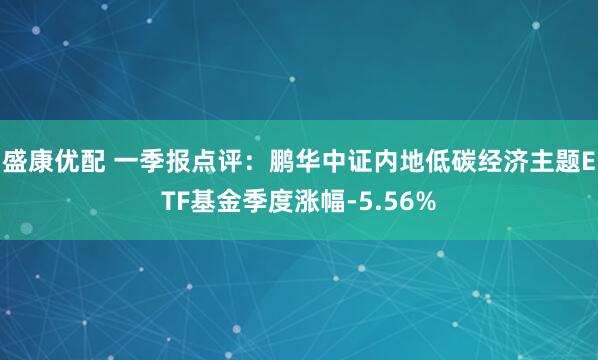 盛康优配 一季报点评：鹏华中证内地低碳经济主题ETF基金季度涨幅-5.56%